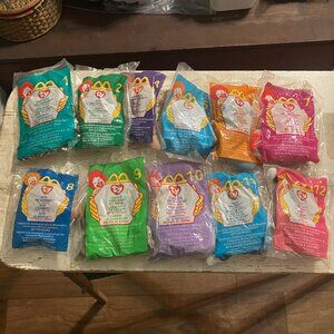 Lot of 11 Vintage 1999 McDonald's Sealed Beanie Babies Stuffed Animals